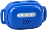 Traceur GPS 4G BALISE, boîtier bleu dans son attache silicone, présenté seul
